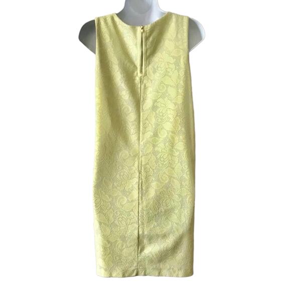 H&M Yellow Floral Lace Overlay mini shift dress S - Picture 2 of 4